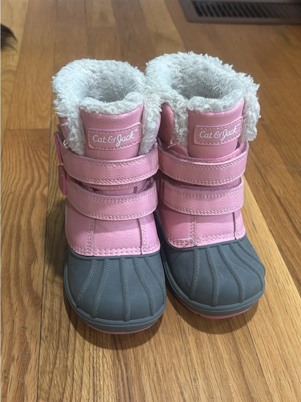 Cat & Jack Pink and Gray Kids Winter Boots